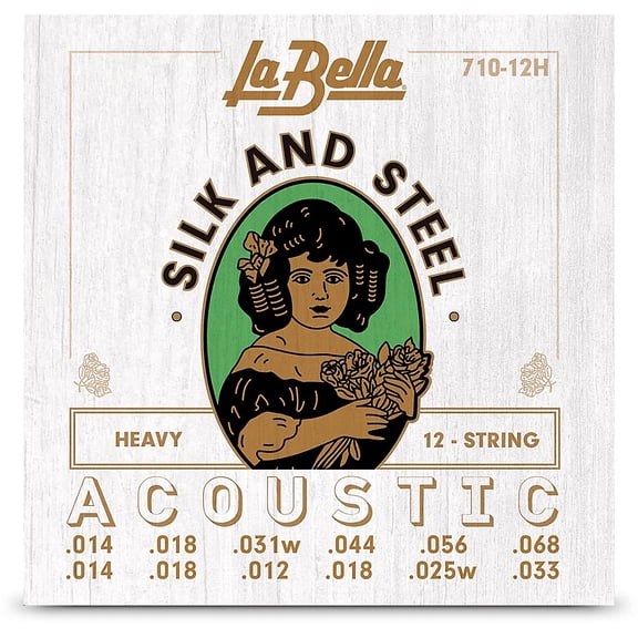 La Bella 710-12 12-String Silk & Steel Acoustic Guitar Strings Heavy