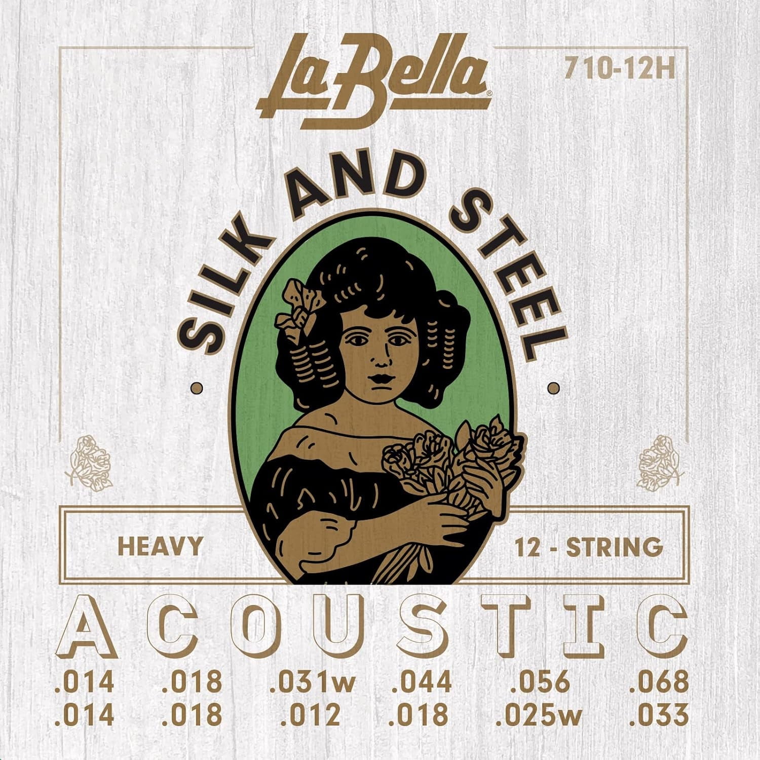 La Bella 710-12 12-String Silk & Steel Acoustic Guitar Strings Heavy