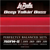 La Bella 760FM-S Deep Talkin' Stainless Steel Flat Wound 4-String Bass Strings - Short Scale Medium (49 - 109)