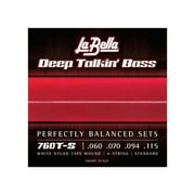 La Bella 760T-S Deep Talkin Brass White Nylon Tape Wound 4- String Short Scale 60-115