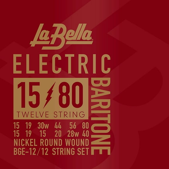 La Bella TRC Tiple Requinto Colombiano 12- String Set 4 Courses Plain Steel Ball-Ends 9-9