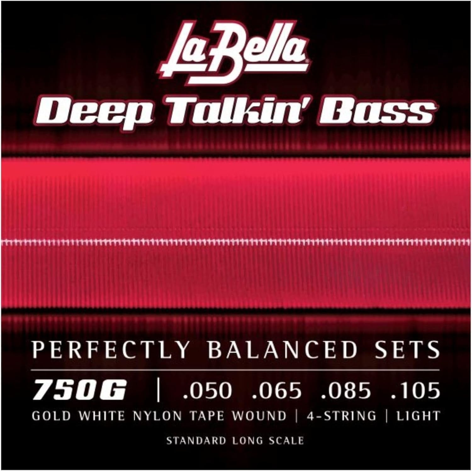 La BellaRC610 Double Bass Elite Series Chrome Steel Flat Wound on a Rope Core G-R11- E-R14