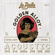 La Bella Golden Alloy 6-String Acoustic Guitar Strings Extra Light 10 - 50