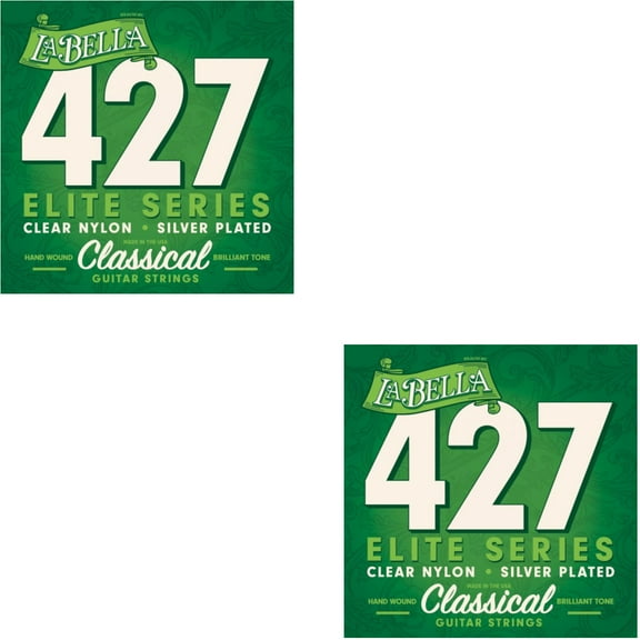 La Bella Guitar Strings 2-Pack Classical  427 Elite Clear Nylon Silver Plated