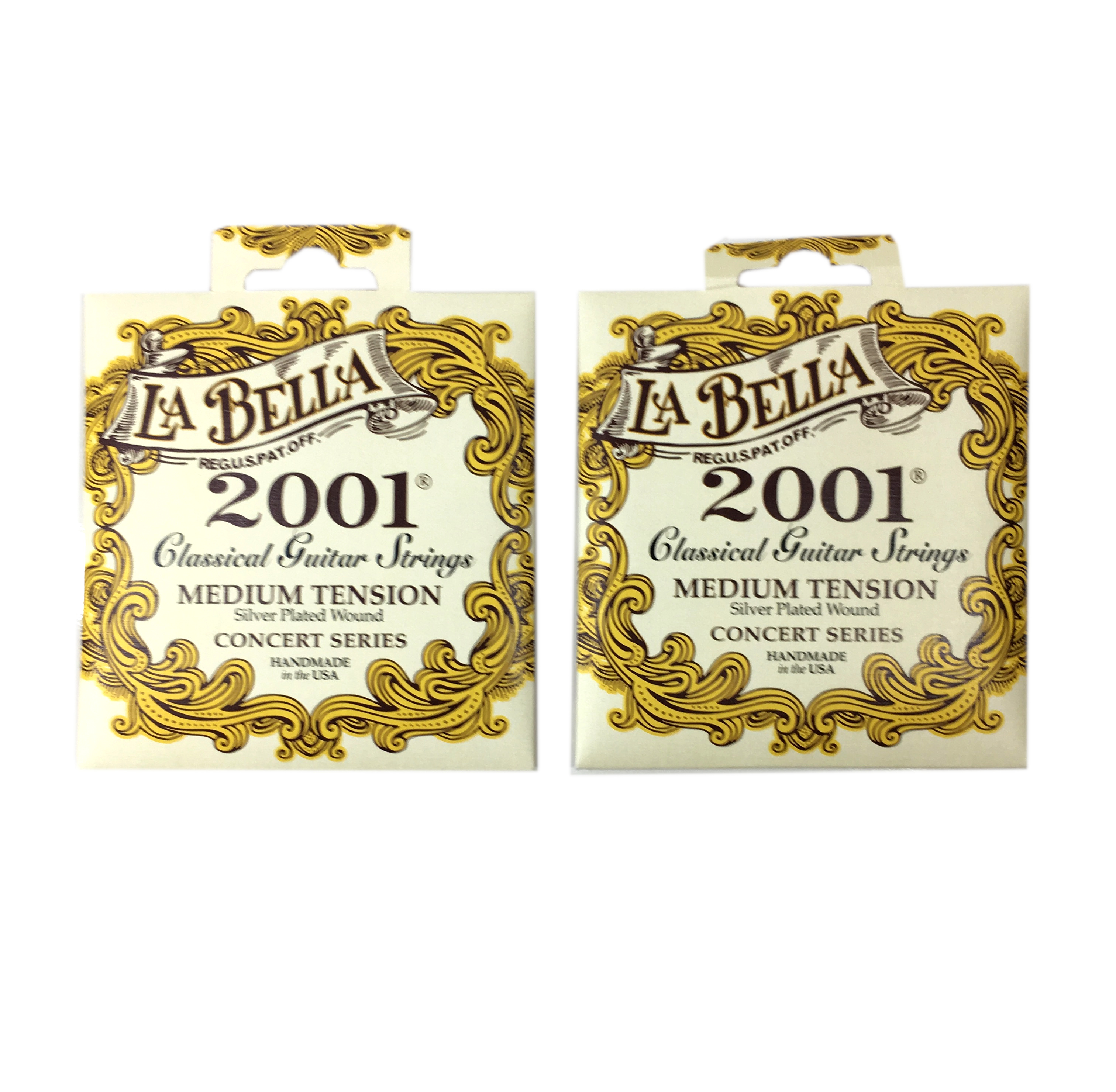 La Bella Guitar Strings 2 Pack Concert Series Medium Tension Silver Wound Classical