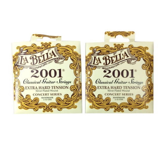 La Bella Guitar Strings 2-Pack  Extra Hard  Silver Plated  Classical  2001