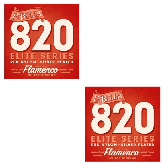 La Bella Guitar Strings 2-Pack Nylon #820 Red Nylon Silver Plated Flamenco