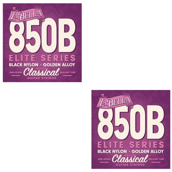 La Bella Guitar Strings 2-Pack Nylon 850B Black Nylon Golden Alloy Classical