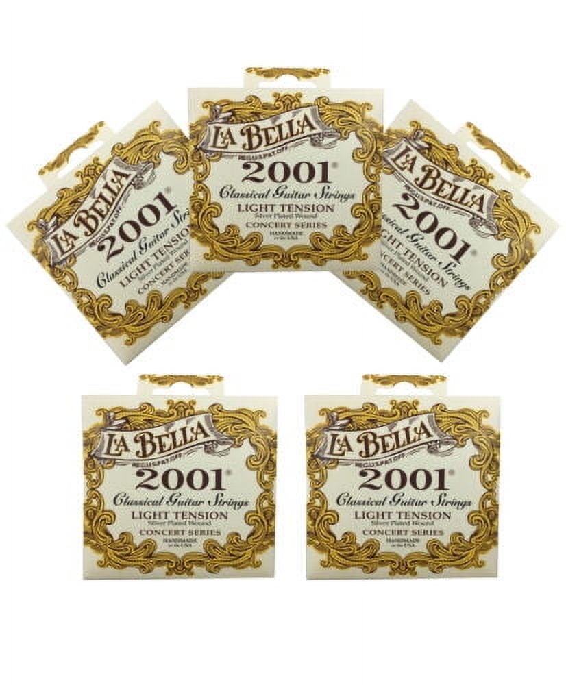 La Bella Guitar Strings 5 SETS Light Tension Silver Plated Wound Classical 2001