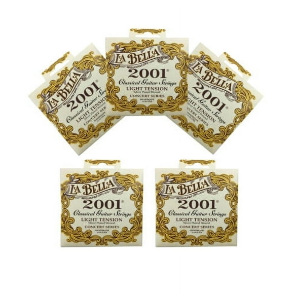 La Bella Guitar Strings 5 SETS Light Tension Silver Plated Wound Classical 2001