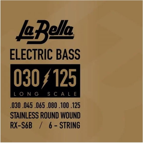 La Bella Rx Series Stainless Steel 6-String Electric Bass Strings 30 - 125