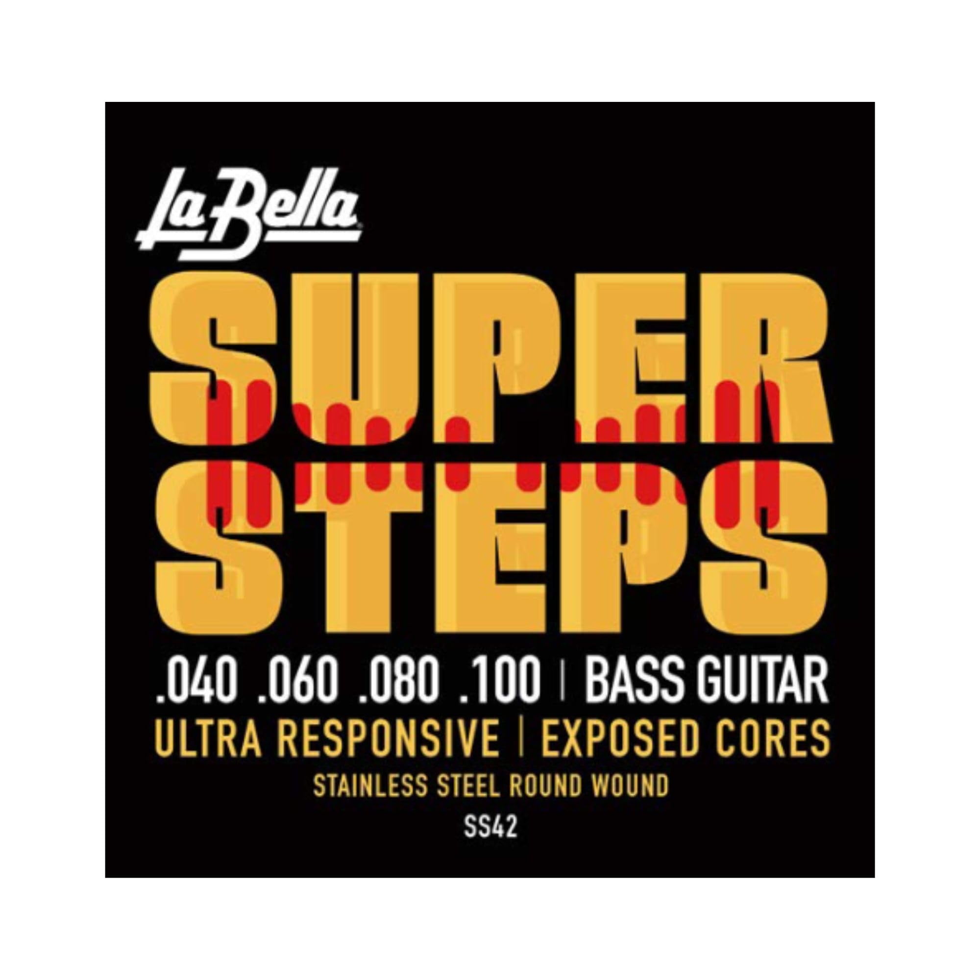 La Bella SS42 Super Steps - Custom Light Stainless Steel Round Wound ...