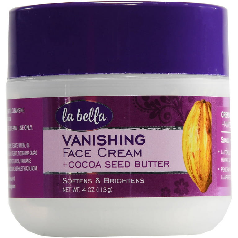 La Bella Vanishing Face Cream with Cocoa Seed Butter Skin Healing Cream 4  Oz 