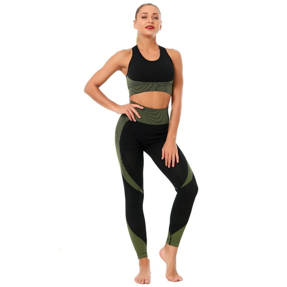 La Belle Fantastique Aura | Solid color padded hollow vest high waist stretch slim yoga sport two-piece set