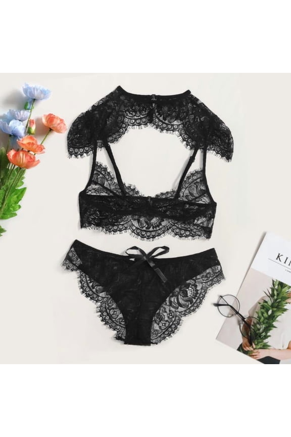 Camille 2 Pieces Sexy Lingerie Set | See Through Lingerie Bridal | Personalized Gift For Her Wedding Gift