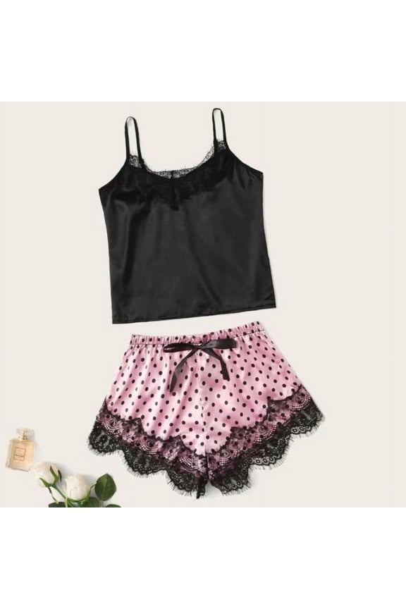 Oakley Lace Silk Nightwear Shorts Set | Pajama Set | Lingerie Set | Sexy Lingerie | Underwear Set | Anniversary Gift