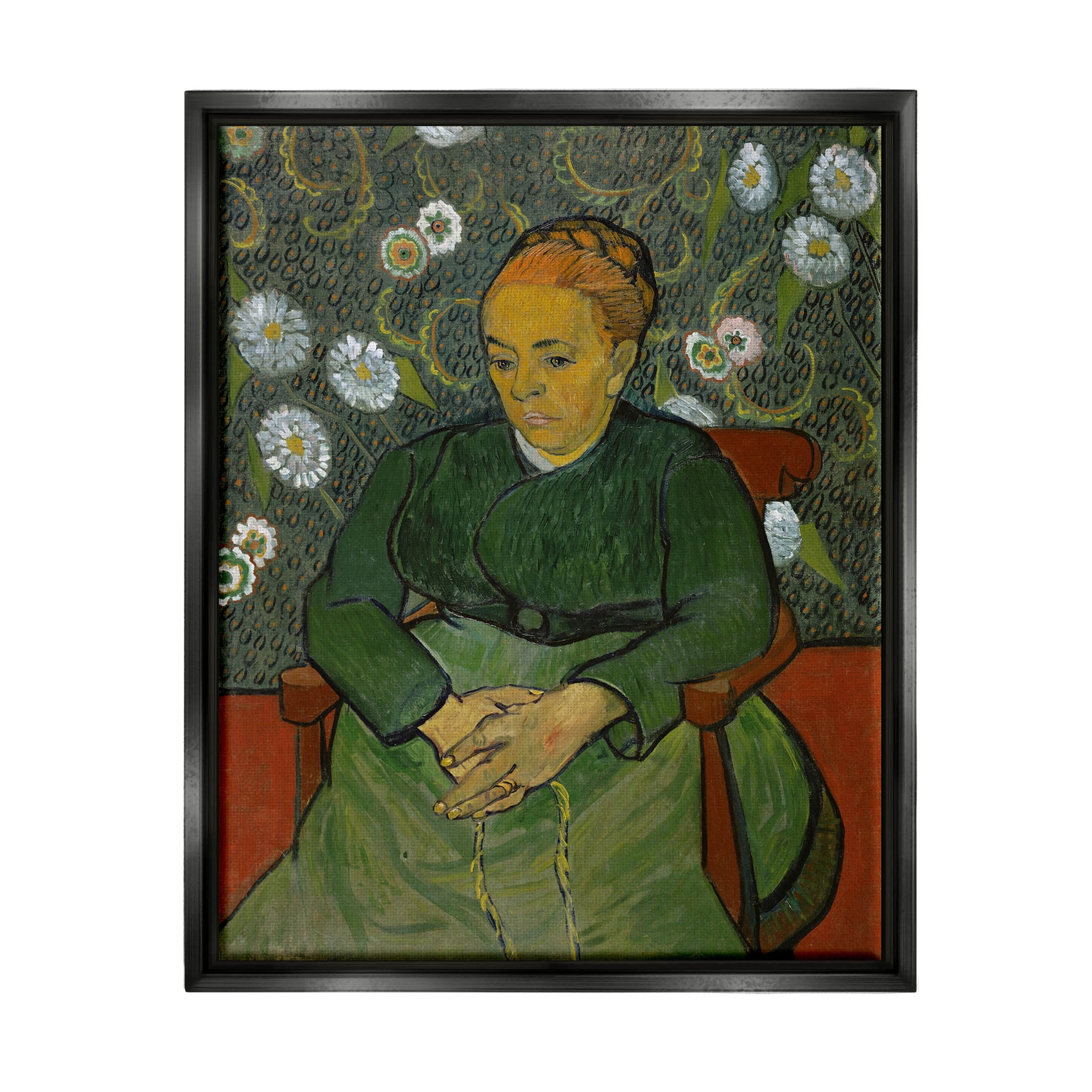 La Berceuse Portrait Madame Roulin Van Gogh Botanical & Floral Painting Jet Black Framed Art Print Wall Art
