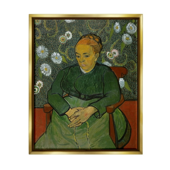 La Berceuse Portrait Madame Roulin Van Gogh Botanical & Floral Painting Metallic Gold Framed Art Print Wall Art