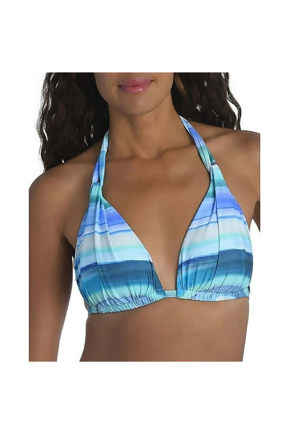 Swimwear Womens Printed Halter Bikini Swim Top Blue 6