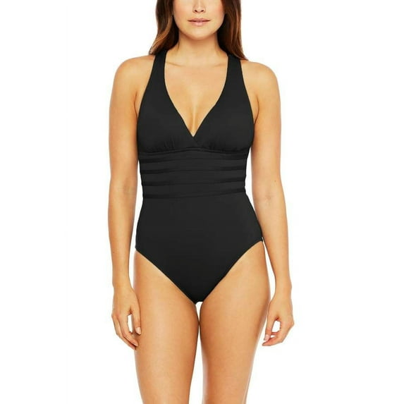 La Blanca Women's Cross Back One Piece Swimsuit Black Size 4