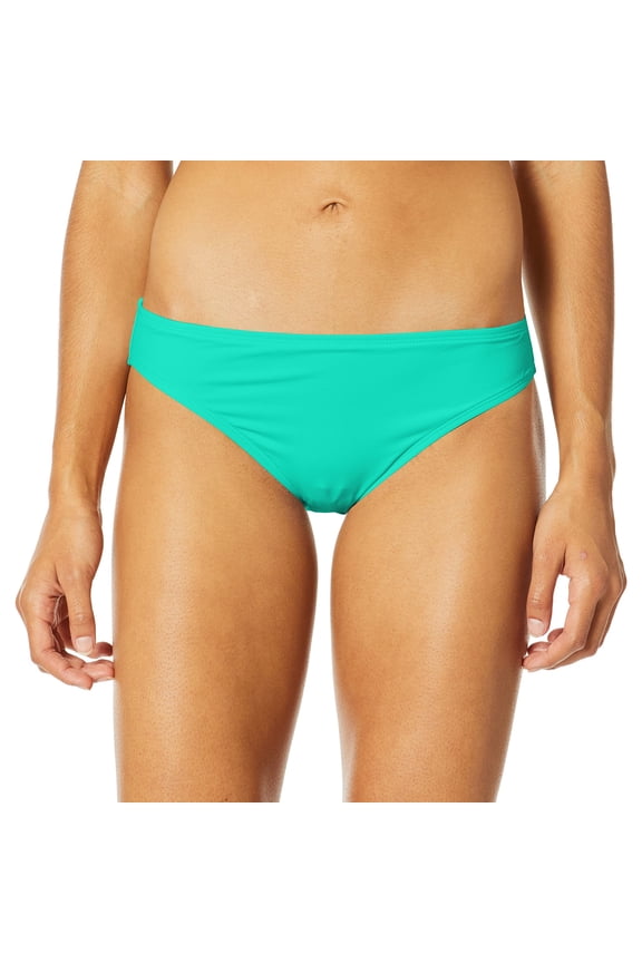 Women's Island Goddess Solid Hipster Bikini Bottom Swimwear, Sea Green, 12