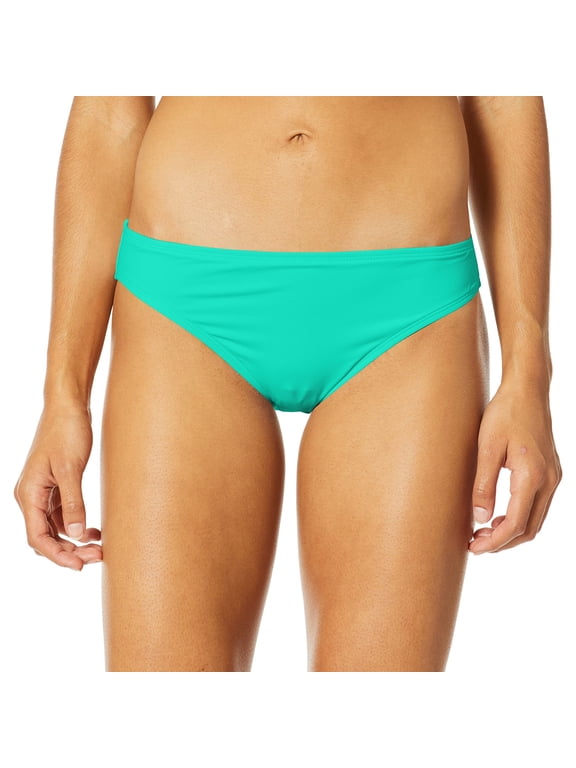 Women's Island Goddess Solid Hipster Bikini Bottom Swimwear, Sea Green, 12