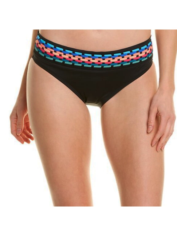 Women's Midster Macrame Fast-Drying Swim Bikini Bottom-Black / 16