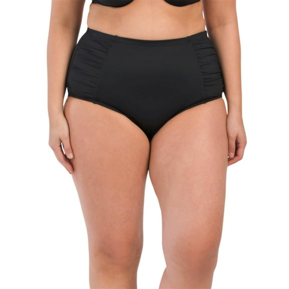 La Blanca Women's Plus Island Goddess Tummy Control Swim Bottom-Black / 16W