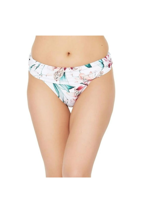 Women's Standard Shirred Band Hipster Swimsuit Bottom, White, 10 New with box/tags