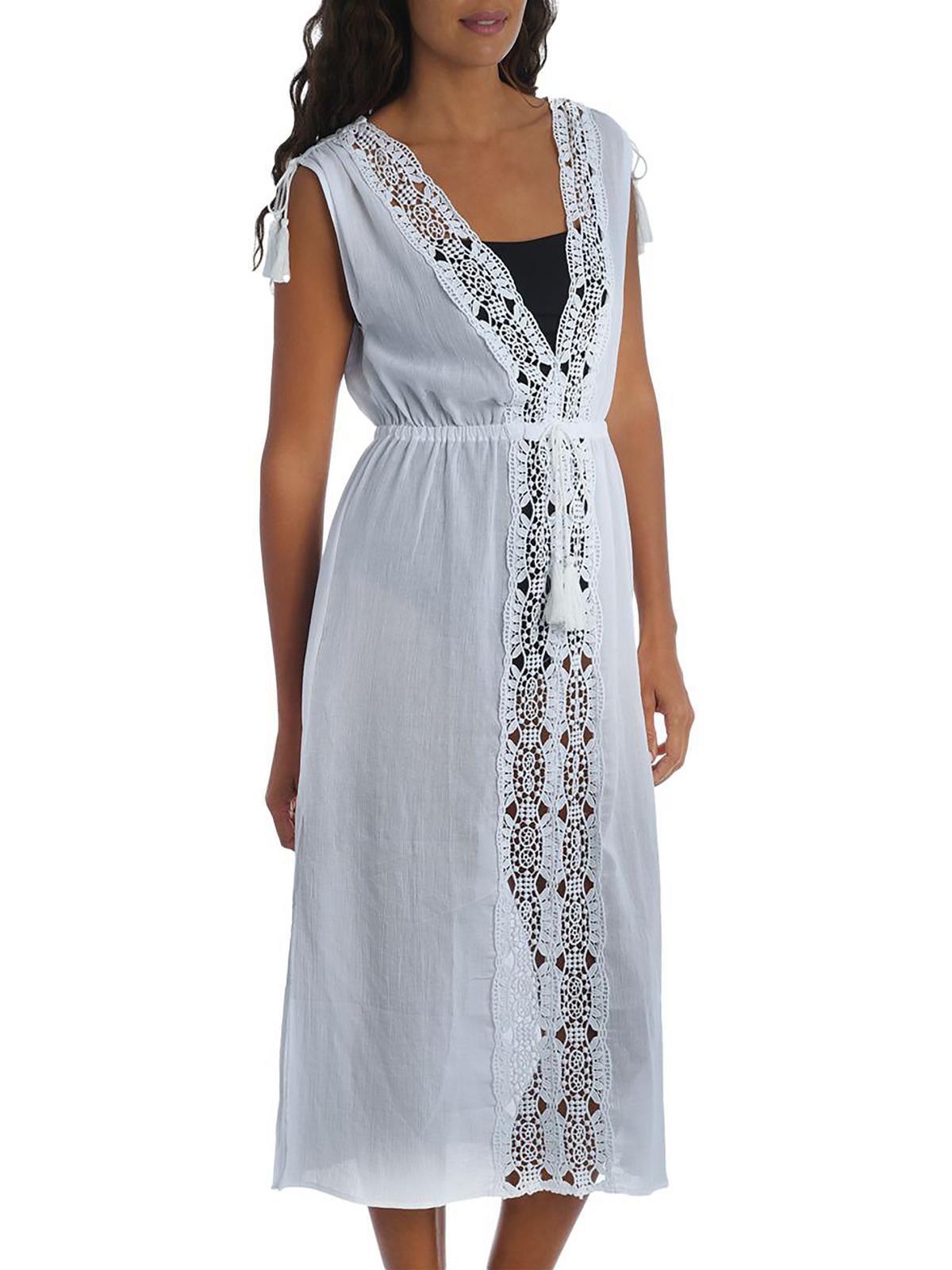 La Blanca Island Fare Midi Cover-Up Dress in White