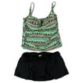 thumbnail image 1 of La Blanca Womens Sahara Chevron Skirt 2 Piece Tankini, Green, 22, 1 of 2