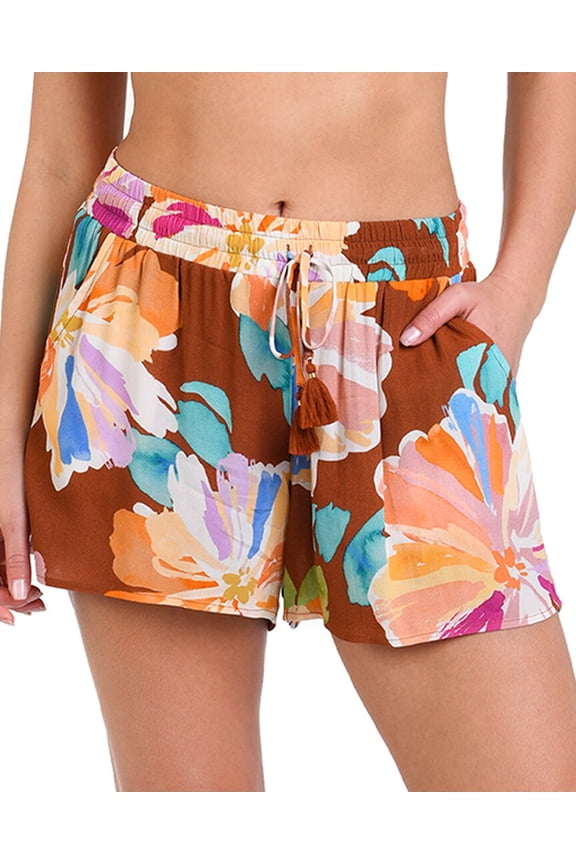 womens  Coverup Shorts, s, Red