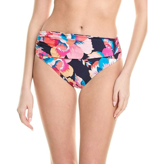 La Blanca womens  Mid-Waist Overlap Sash Bikini Bottom, 16, Blue