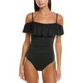 thumbnail image 1 of La Blanca womens  Off-Shoulder Ruffle One-Piece, 6, Black, 1 of 3