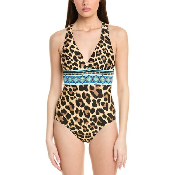 La Blanca womens  Running Cross Back One-Piece, 16, Brown