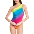 thumbnail image 1 of La Blanca womens  Shirred One-Shoulder One-Piece, 4, 1 of 3