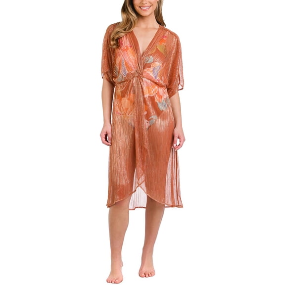 La Blanca womens Twist Coverup, S/M, Orange