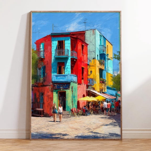 La Boca Buenos Aires Colorful Street Print Unframed Paper Print