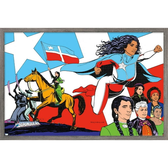 La Borinqueña - Graphic Wall Poster, 22.375" x 34" Framed