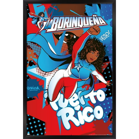La Borinqueña - Puerto Rico Wall Poster, 22.38 x 34 Framed