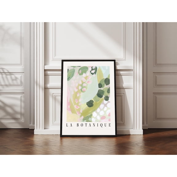 La Botanique Poster, Pink And Green Botanical Garden Art, Unframed Paper Poster 8x10in