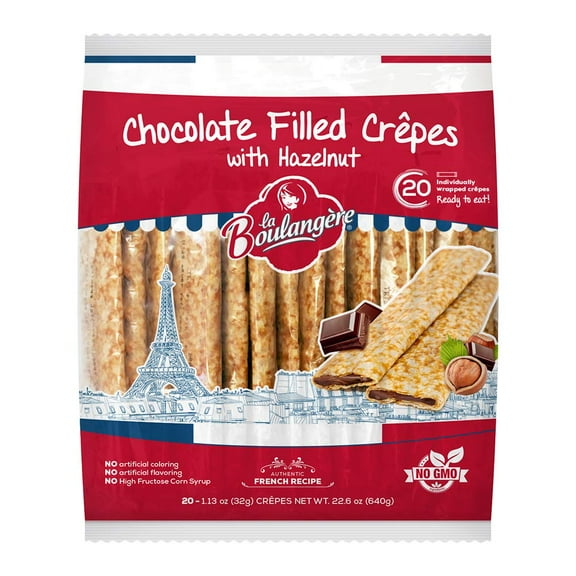 La Boulangere French Crepes, Hazelnut Chocolate, 1.13 Ounce (Pack of 20)