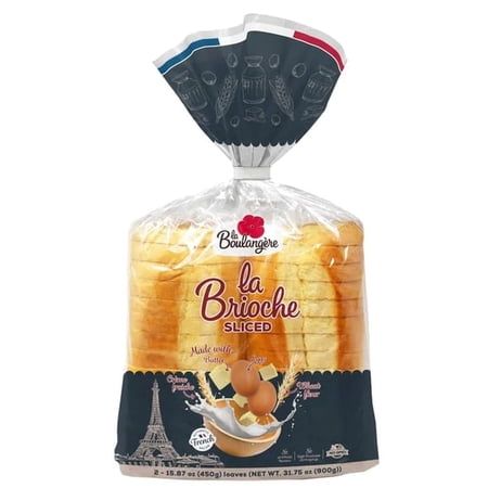 La Boulangere Sliced Brioche ~ Made With Real Butter, Eggs and Wheat Flour ~ Non GMO ~ Ready to eat - Thick slices - Pack - 1 Pack (31.75 oz) ~ Ready Set Gourmet -