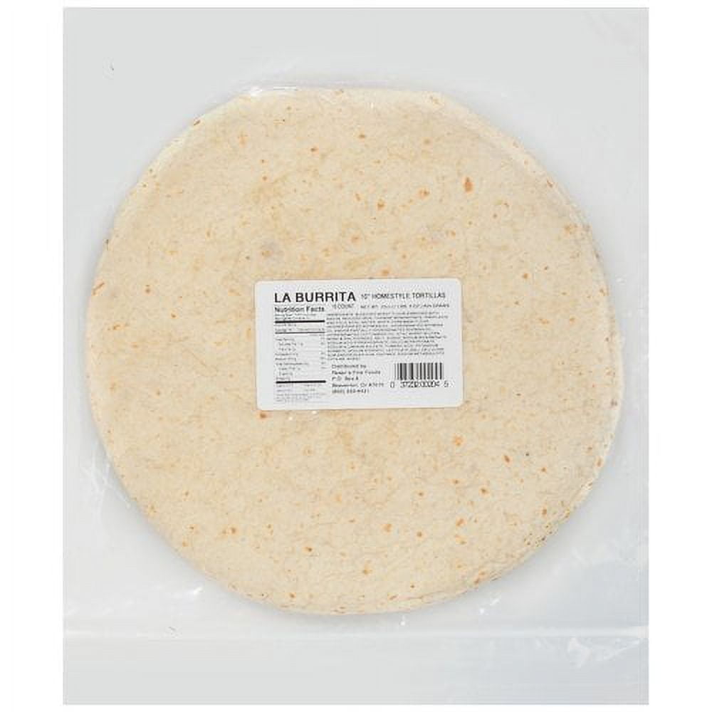 La Burrita Burrito Flour Tortilla 10", 10 Count