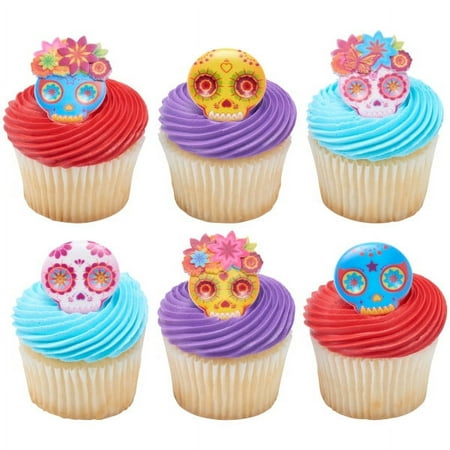 La Calavera Mask Day of the Dead Cupcake Rings, 12ct