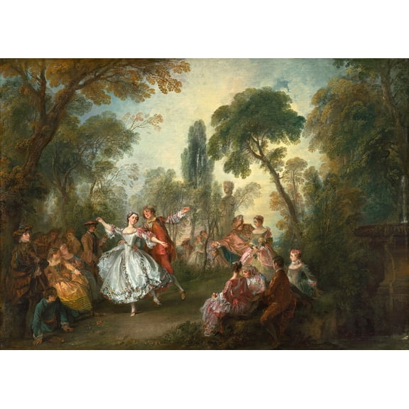 La Camargo Dancing by Nicolas Lancret - 12" x 18" Art Print Wall Decor