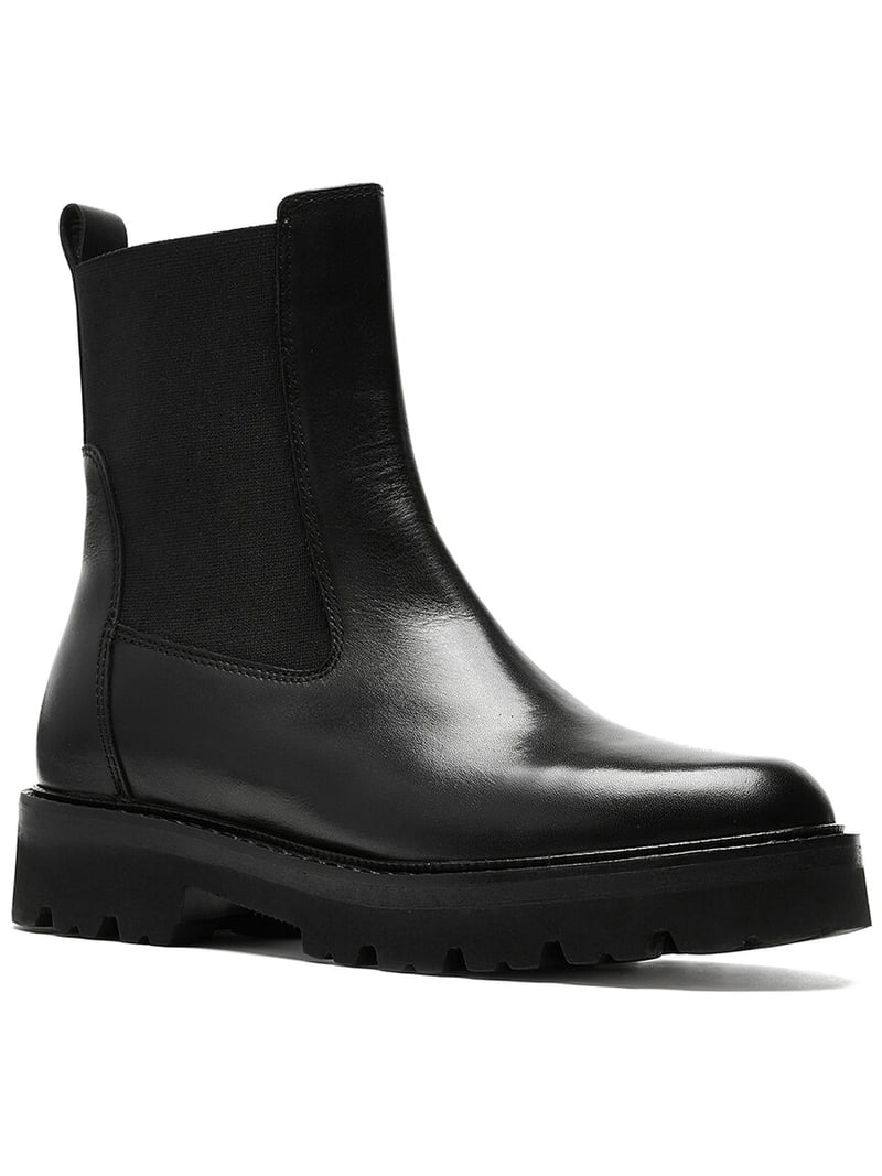 La Canadienne Leather Knee-High Boot - Black, Side Zipper, 3.5 Inch Heel, Extra-Light Rubber Sole