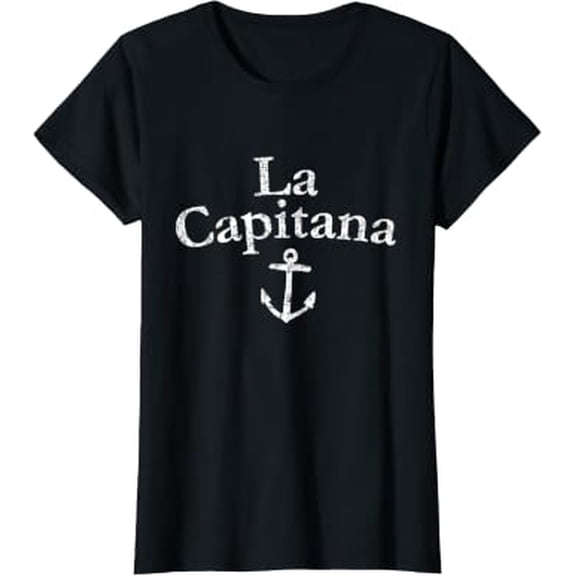La Capitana (Vintage White) Sailing & Boating Captain T-Shirt