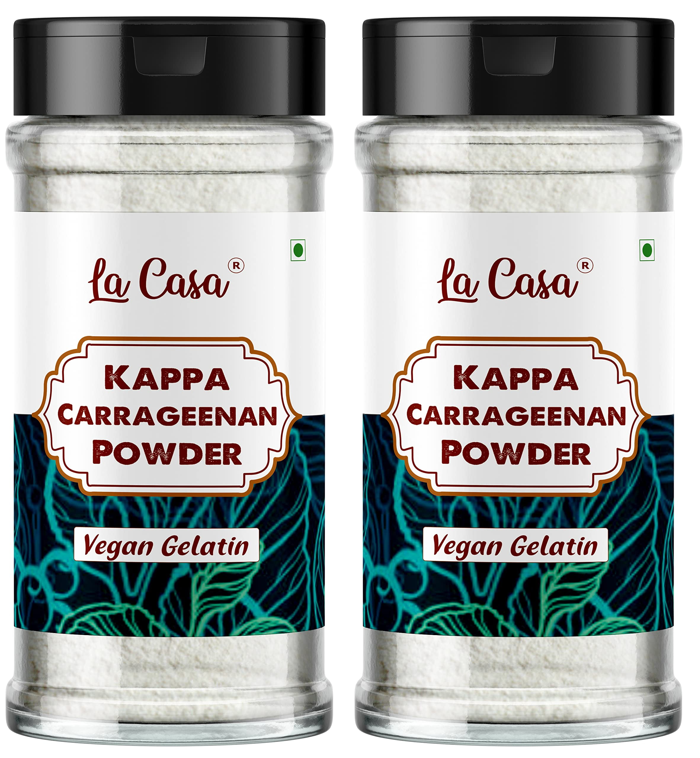 Kappa Thickener Natural Casa Of Combo | For Jellies 2 & Powder Carrageenan Pack | 100Gx2 | Icecream La