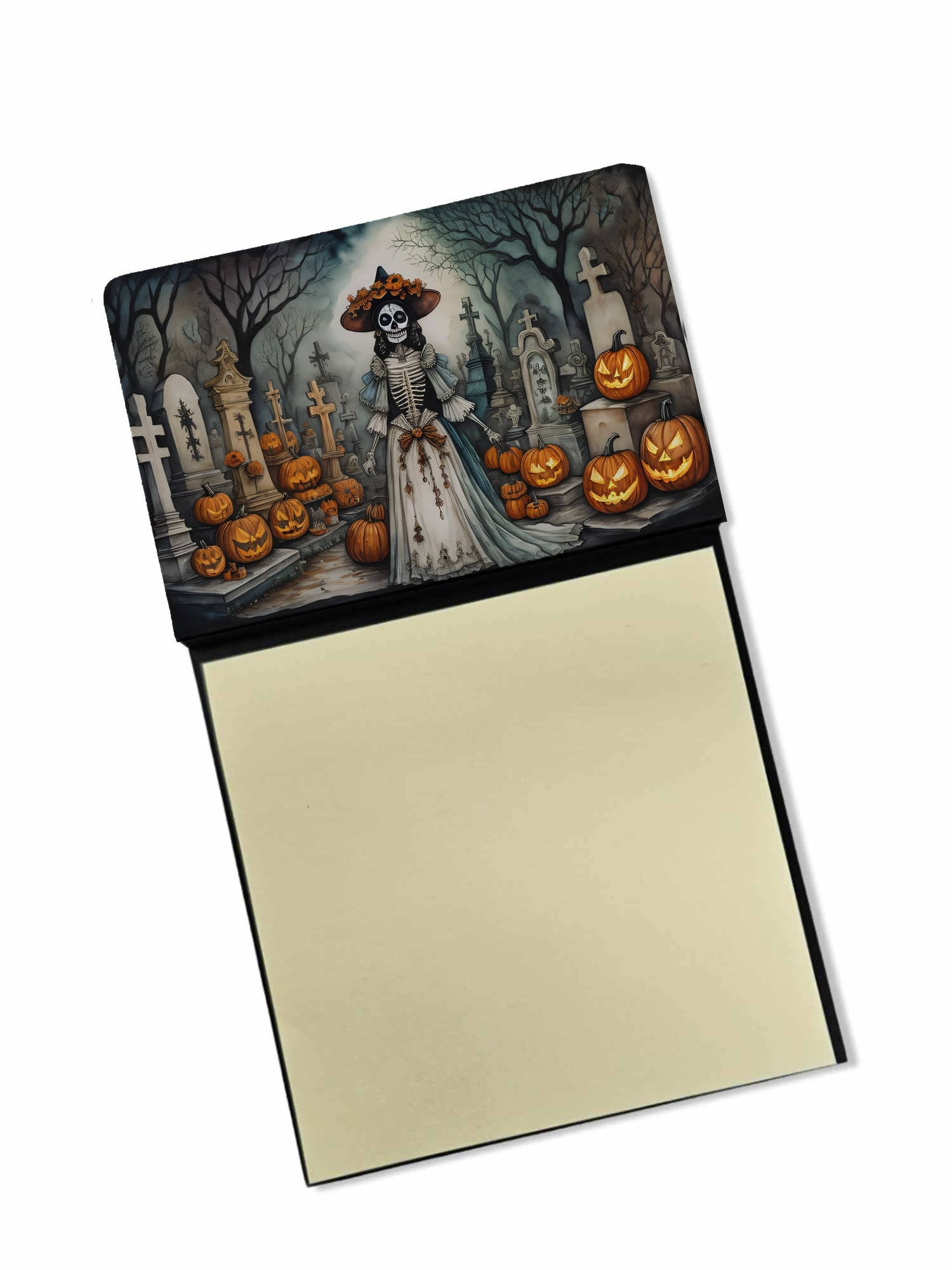 La Catrina Skeleton Spooky Halloween Sticky Note Holder 3.25 in x 5.25 in